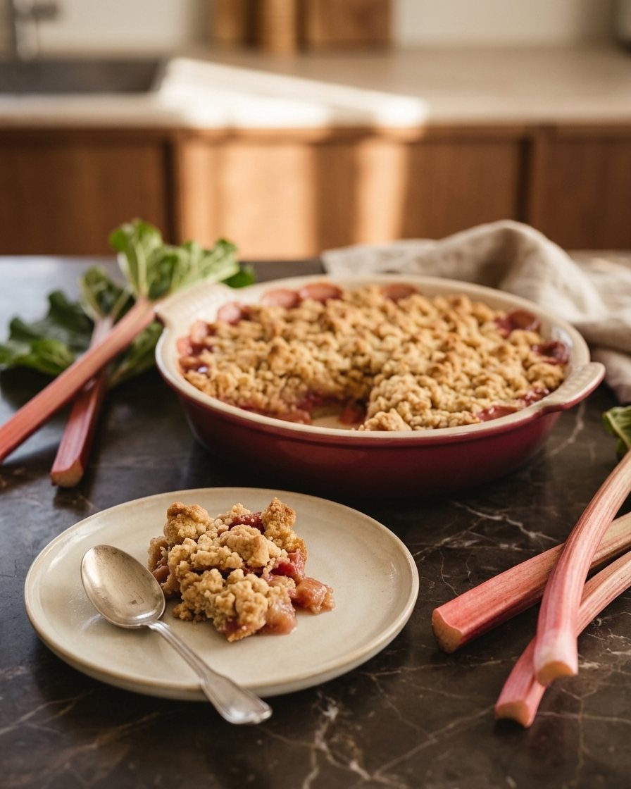 Rabarber Crumble i samarbejde med Le Creuset